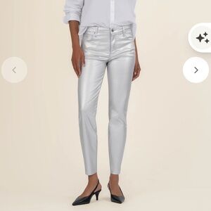 Kut from the Kloth Charlize high rise Fab Ab Shimmering Silver, size 16 NWT